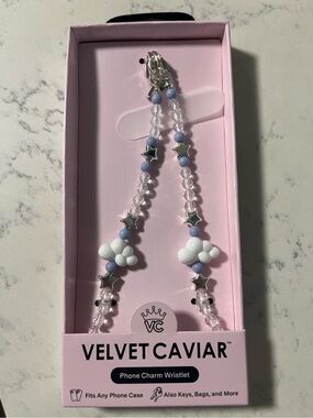 Velvet Caviar Phone Charm Wristlet | Beaded Cloud & Star Design | New in Package